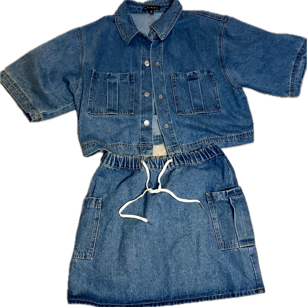 Blue Blush Denim Two-Piece Set